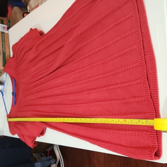 Style & Co Womens Sweater Size 3X Cable Knit Tunic Top Deep Red Shoet Sleeve - Picture 5 of 8